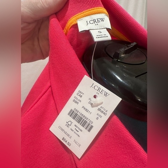 J. Crew PIQUE POLO - PINK NWT - Picture 6 of 6